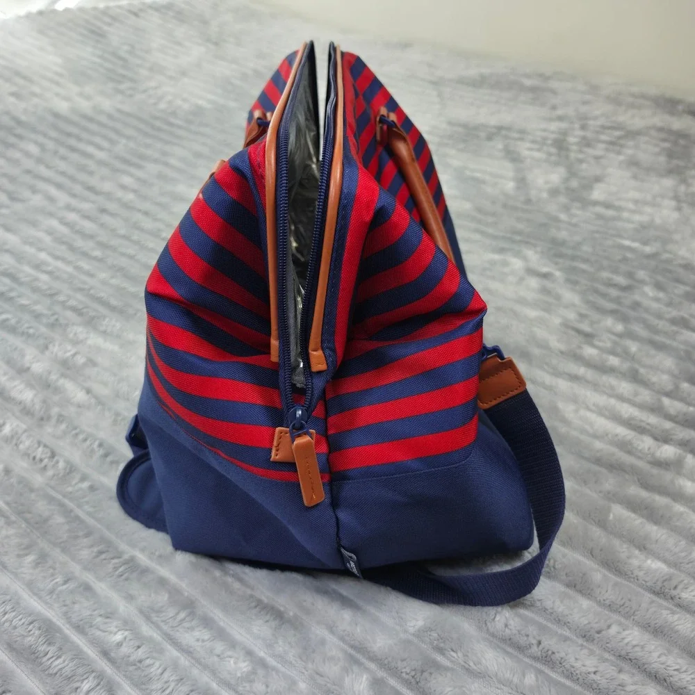 Arctic Zone Insulated Tote Bag Navy Red Striped Cooler 50-38701-00-06 NWOT